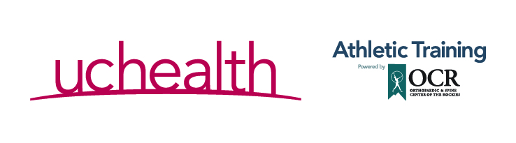 Logos of UCHealth and OCR Athletic Training on a white background.